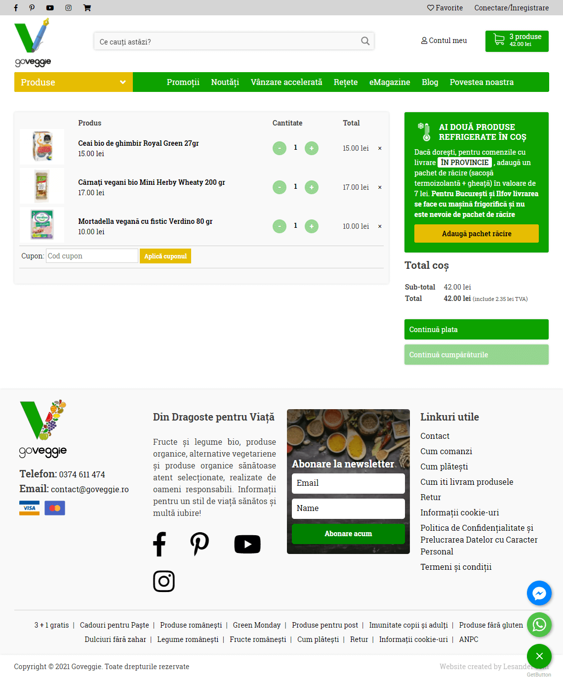 WebDesign eCommerce cart